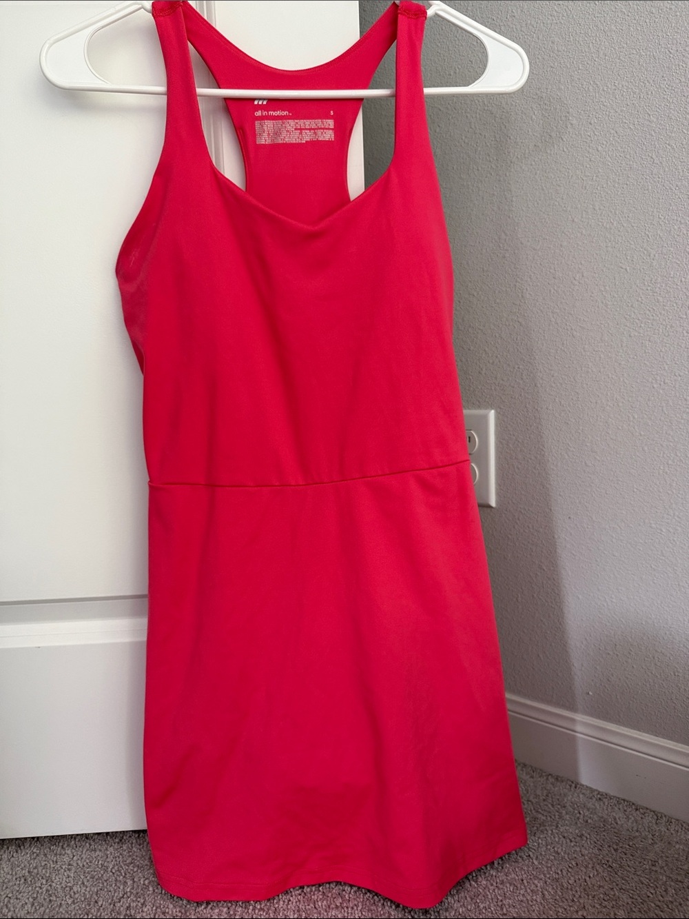 Athletic dress with built in shorts and bra